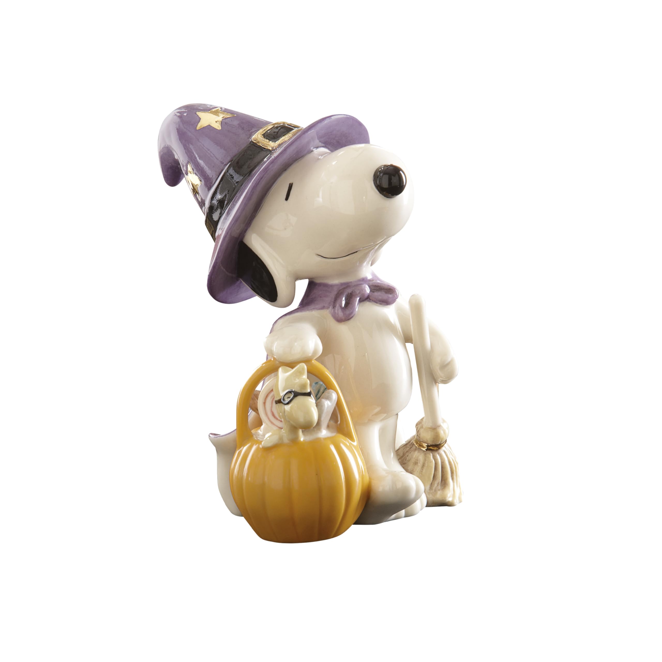 Lenox Figurines, Peanuts Halloween Snoopy Bewitching Treats Figurine, Made of Porcelain, Shelf Decor, Snoopy Figurine, Desk Accessories, Office Decor, Halloween Decorations (Multi-Colored, 1 Piece)