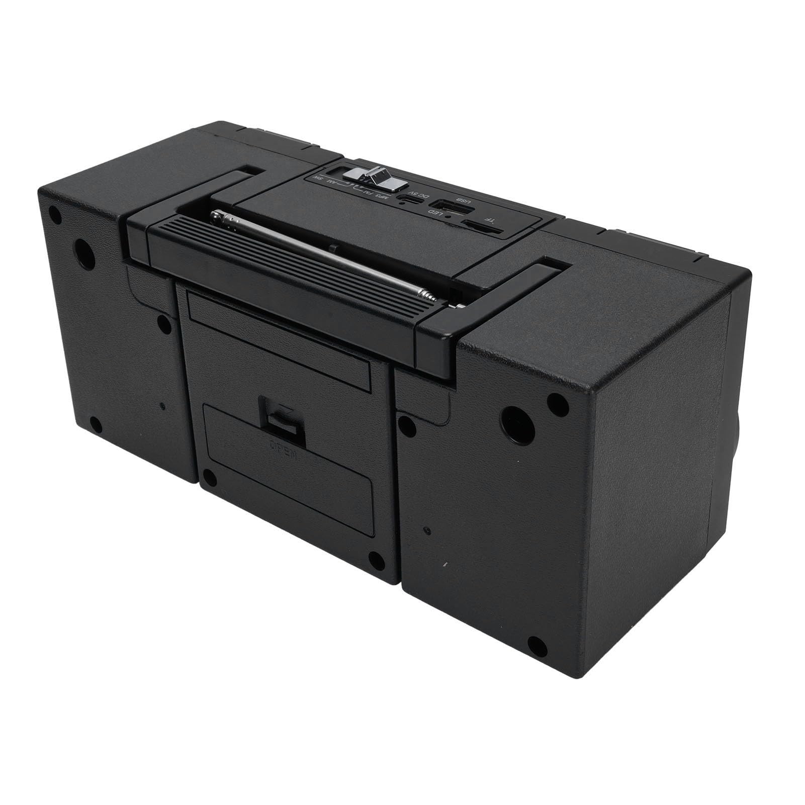 Radio FM Am SW Portátil, Banda Completa con Altavoz Bluetooth y Controladores Duales de 5 W para Baño de Garden (Negra)