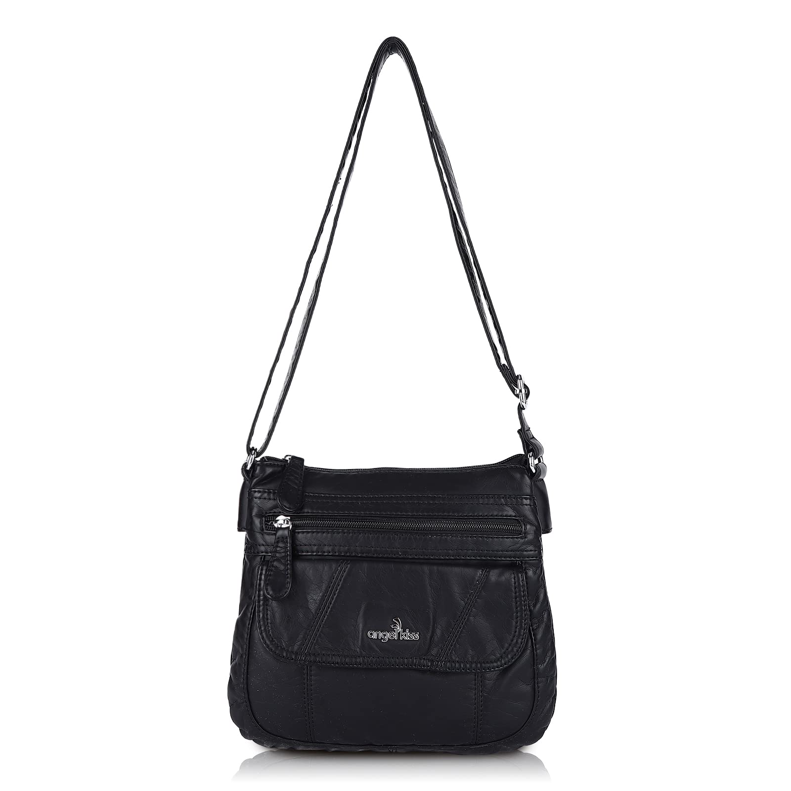 Angel KissCrossbody Bags for Women PU Leather Shoulder Handbag Ladies Purses and Handbag with adjustable Strap