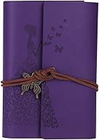 Vista 9 de Cuaderno de diario de cuero vintage con mariposas, libro de notas rellenable, cuaderno de bocetos en espiral con páginas en blanco sin líneas