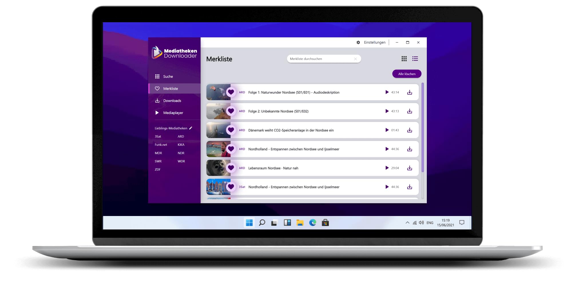 Mediatheken Downloader 2025 für ARD, ZDF, 3sat, BR, Funk.net, KiKA, NDR uvm direkt ansehen oder speichern - legaler Download - Win 11, 10
