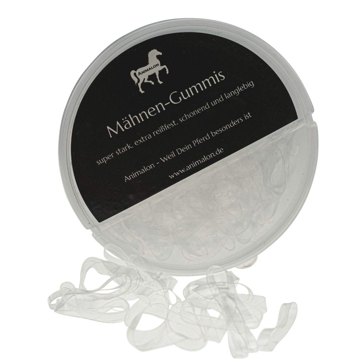 Animalon Silicone Mane Rubbers | Braiding Elastics for Horses Hairstyles | Gentle Braiding with Tear-Resistant Mane Rubbers | Ideal Tournament Accessories for Horses (Pack of 300, Transparent)