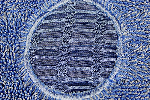 Image of CleanAide Twist Yarn Microfiber Mop Pads with Built-in Scrubber for Spot Cleaning, Reusable Flat Mop Heads for Wet or Dry Use, Safe on Most Floors, Machine Washable, 24 Inch, 6-Pack, Blue