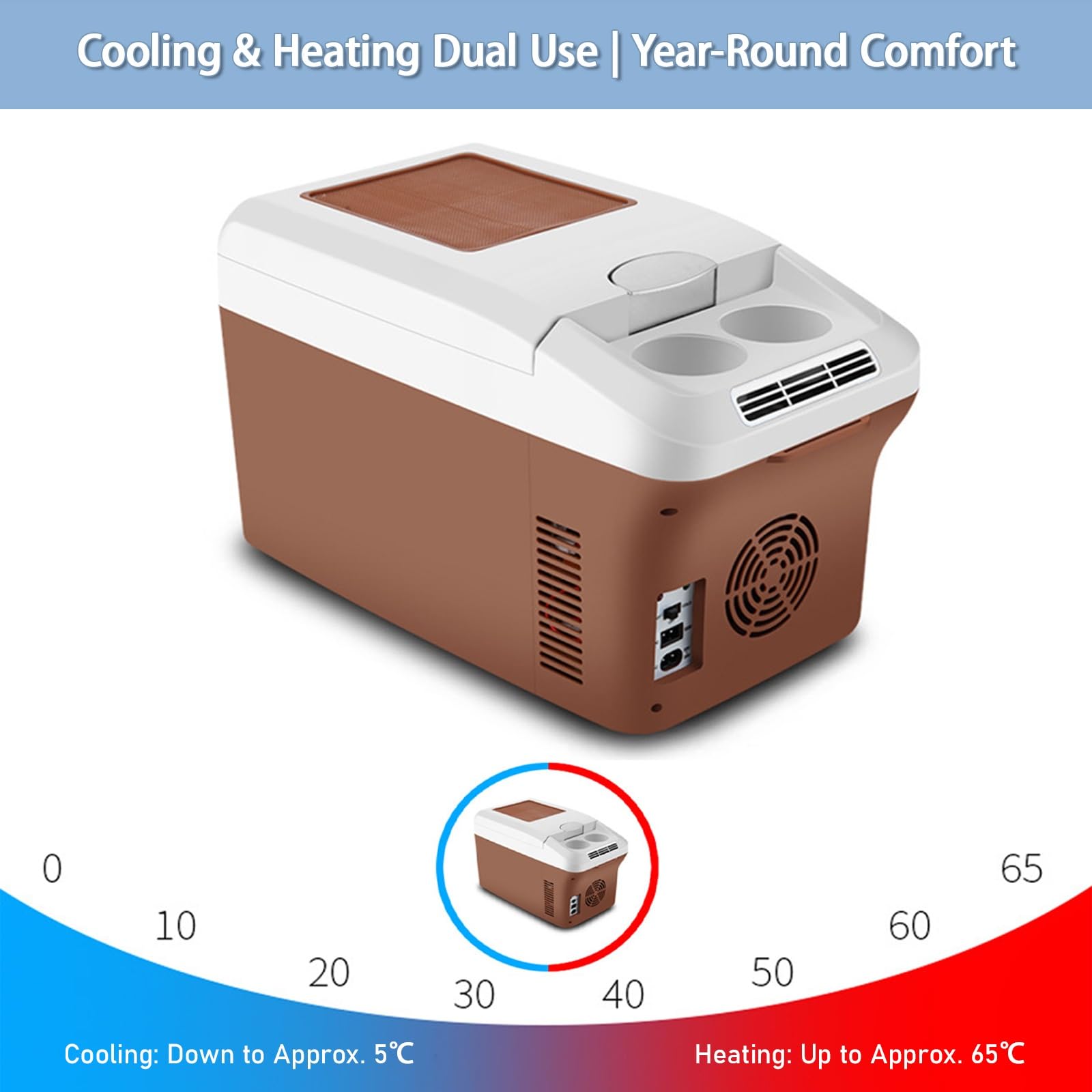 Frigorifero Portatile Elettrico per Auto 15L 12V, Frigo da Campeggio | Raffredda a 2-4°C, Riscalda a 65°C, Silenzioso 35dB, per Campeggio, Camper, Viaggi e Casa