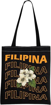 Filipina Canvas Tote Bag - Philippines Travel Gift with Sun & Star Design
