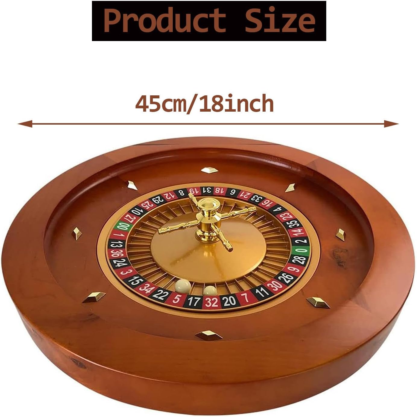 Deluxe Roulette Wheel Set,18inch Wooden Roulette Game Table Set for Adults,Smooth Spinning Action,Great for Family Game Night or Professional Use