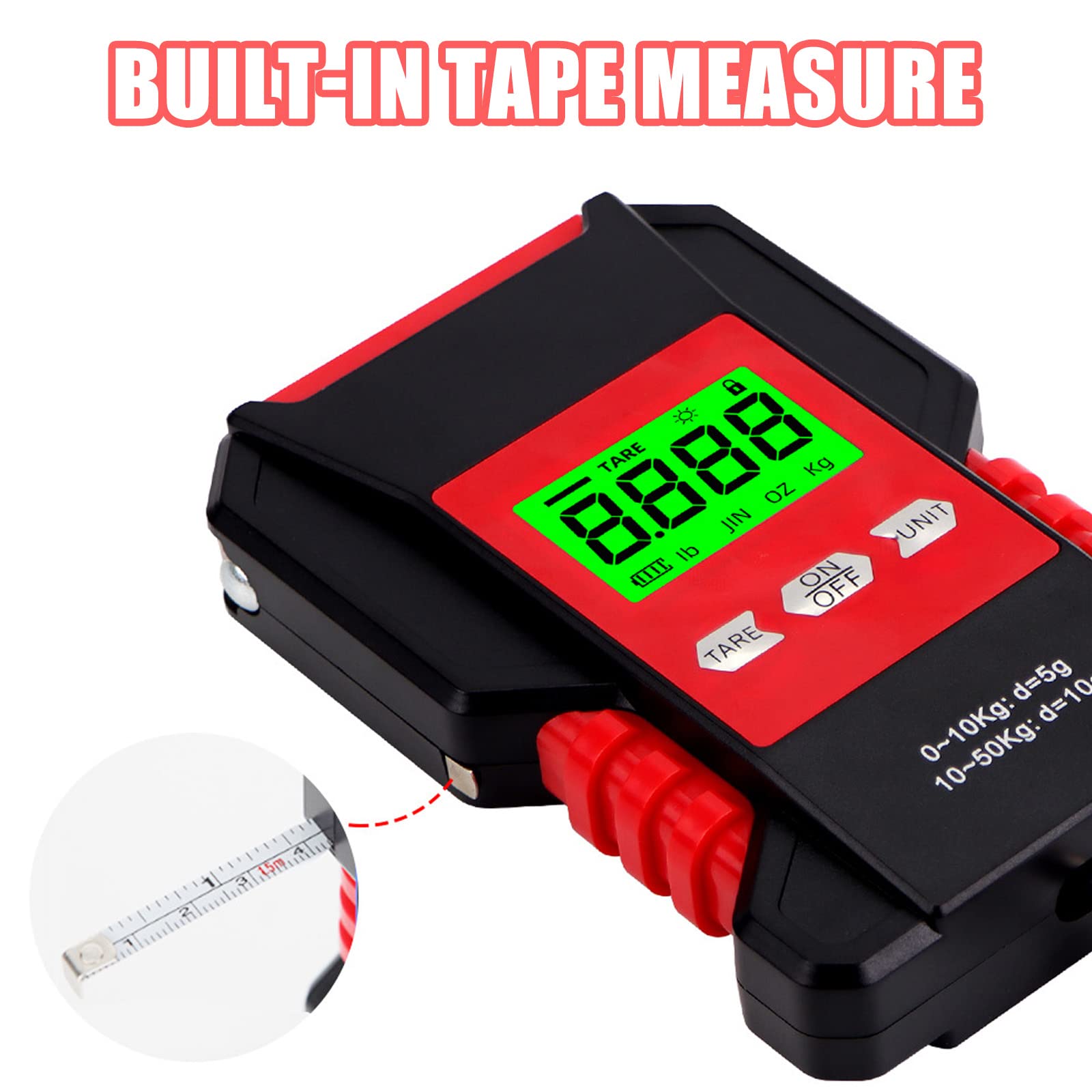 Bilancia Digitale Per Bagagli - Portatile, Max 50 Kg, Con Schermo LCD E Funzione Tara - Foto 3