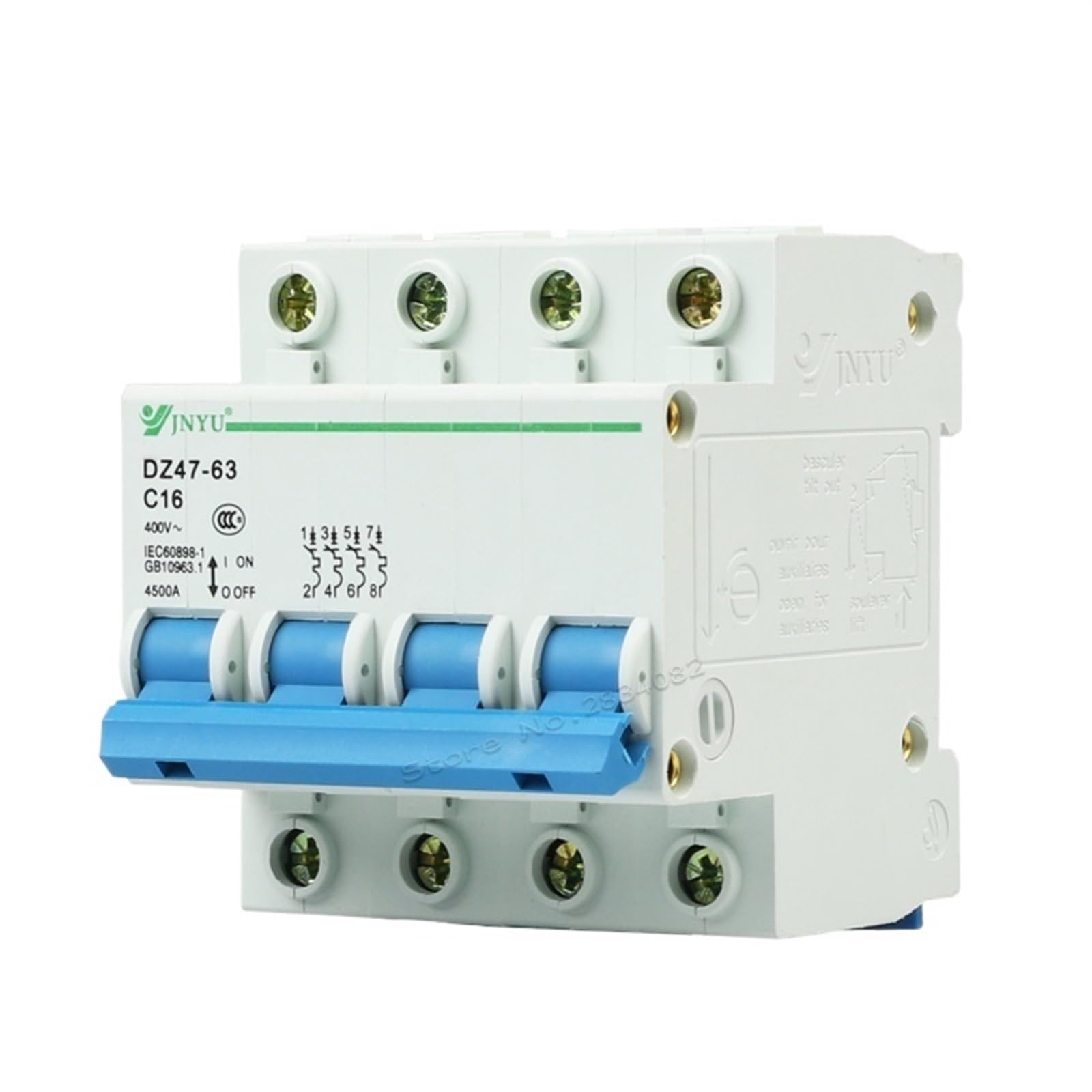 TBZOQAID 4P 400V Mini Circuit Breaker C Type Curve Isolation Protective DZ47 6A 10A 32A 63A 16A MCB(10A)