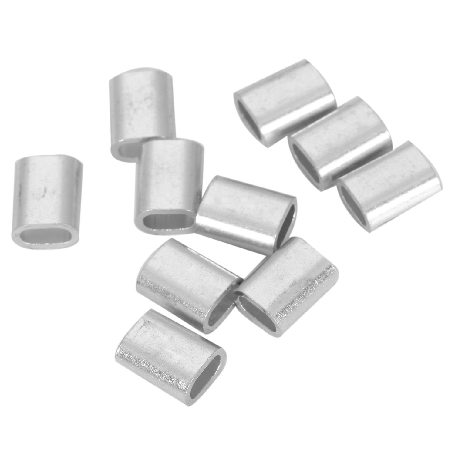 Kznifmk 10 PCS 3mm Aluminium Alloy Wire Rope Ferrules