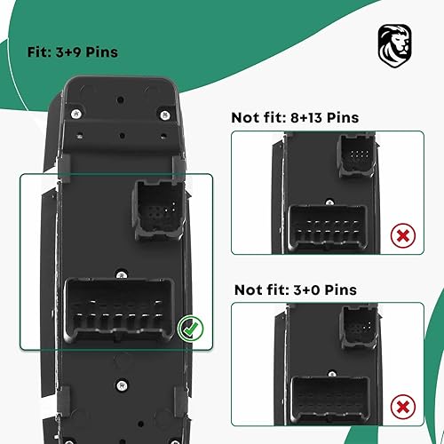 YHTAUTO Master - Interruptor de ventana eléctrica lateral del conductor para Dodge Ram 1500, Journey, Grand Caravan, Jeep Liberty, Chrysler Town &