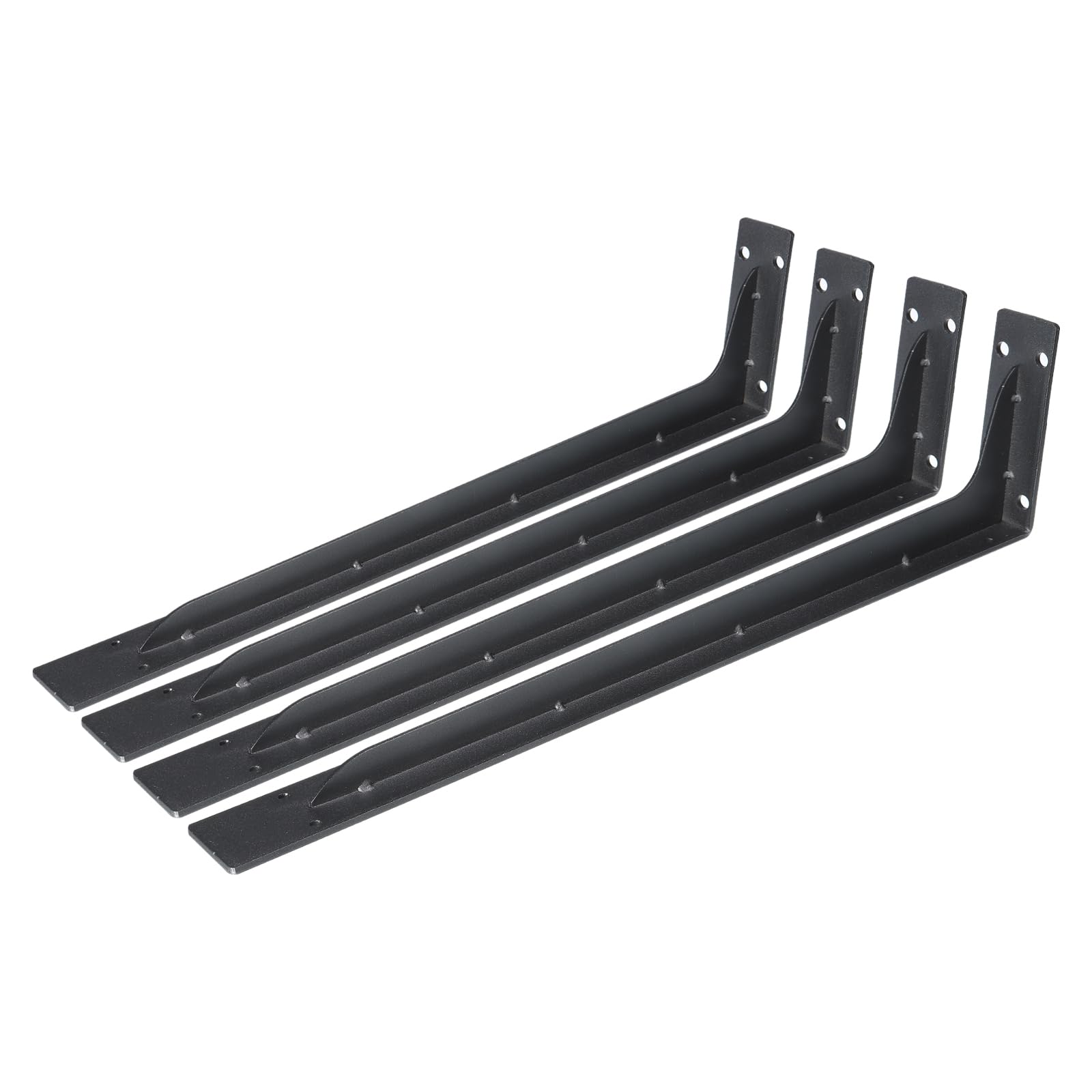 Amazon.com: uxcell 4pcs Black Shelf Brackets, 24 in Iron L Shelf ...
