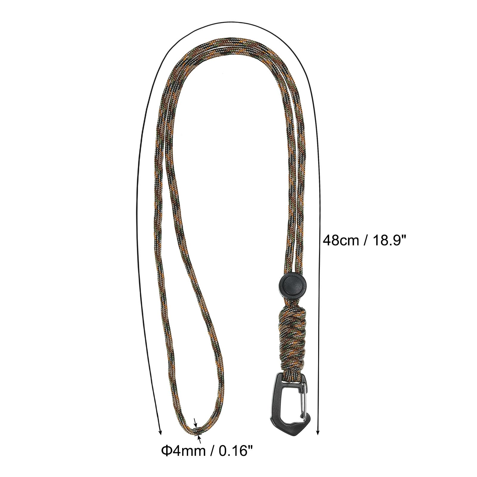 PATIKIL Badge Lanyard 18.8 Inch, Necklace Keychain Cord Metal Clasp Hook Ring Strap for Keys Whistle ID Card Badge Holder Camo Gold - Image 2