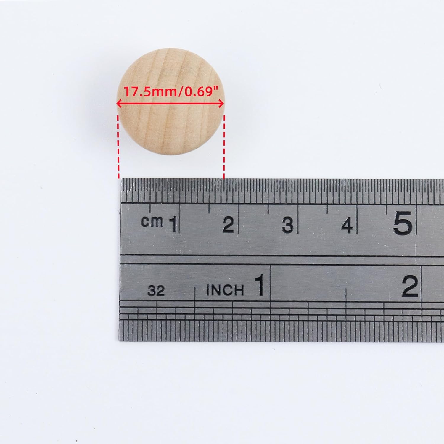Oedema Wood Unfinished Cabinet Knobs Mini Wooden Drawer Handle Furniture Door Pull Knobs 0.69"×0.55", 20PCS with Screws