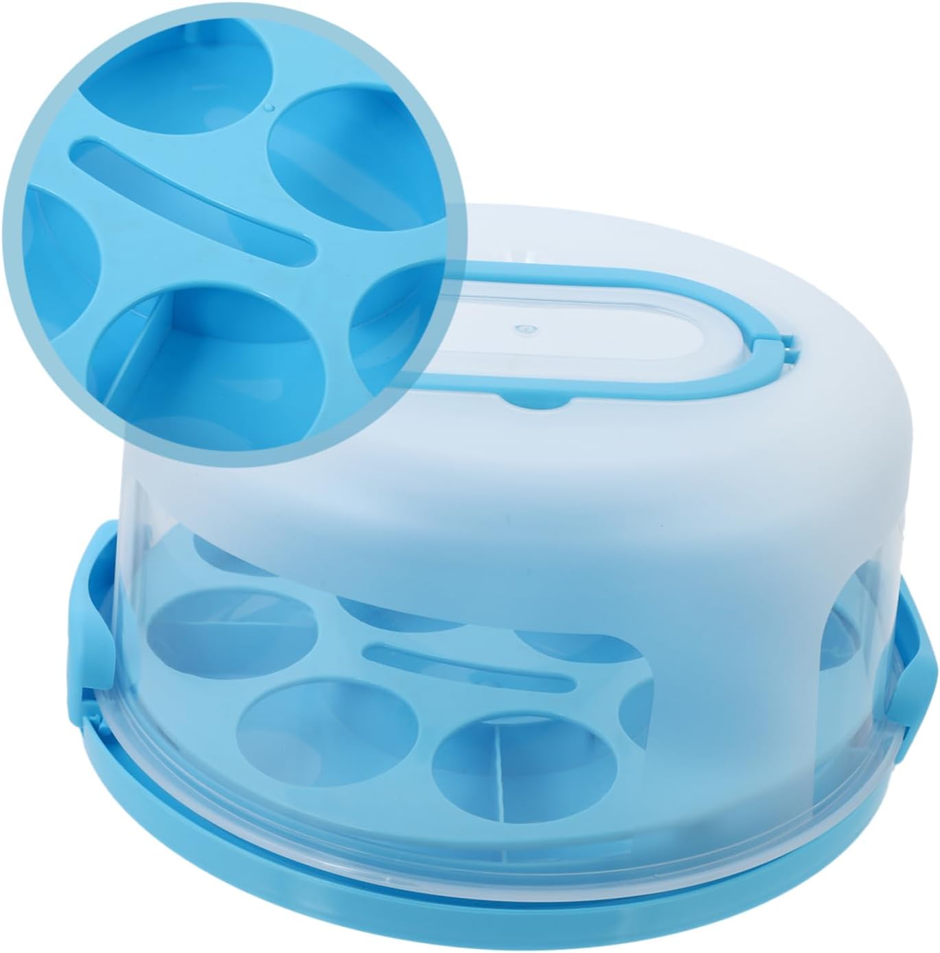 Unomor 10inch Thick Cake Box Holder Pp Portable Cake Carrier Box Handle and Buckle Design Dessert Storage Box for Bakery Cupcake