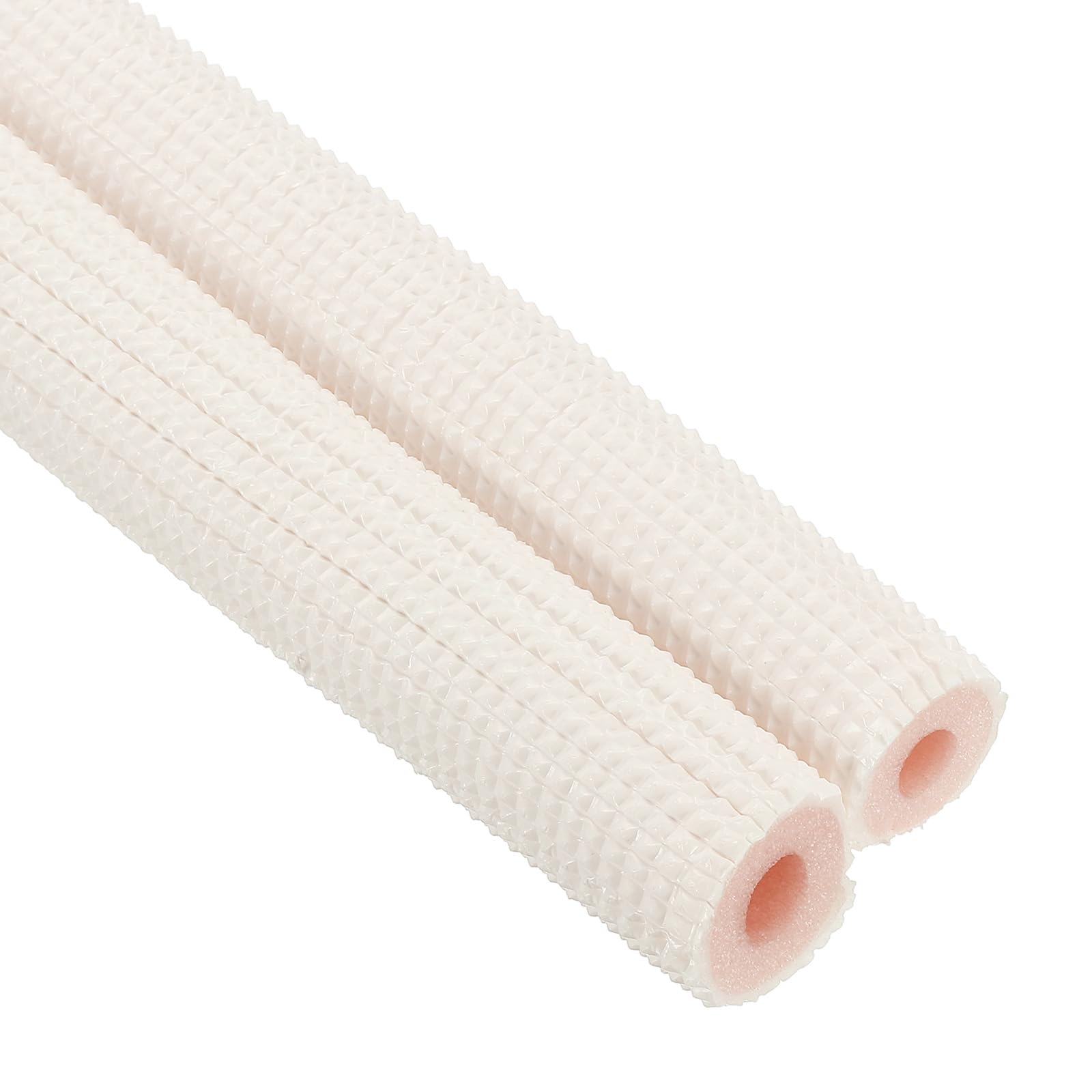 Photo 1 of Patikil  Insulation Foam Tube, Heat Preservation Insulated Foam Tubing for 1/4", 3/8" O.D. Mini Split Copper Line Set Water Pipes,3.28Ft(1m),White/Pink