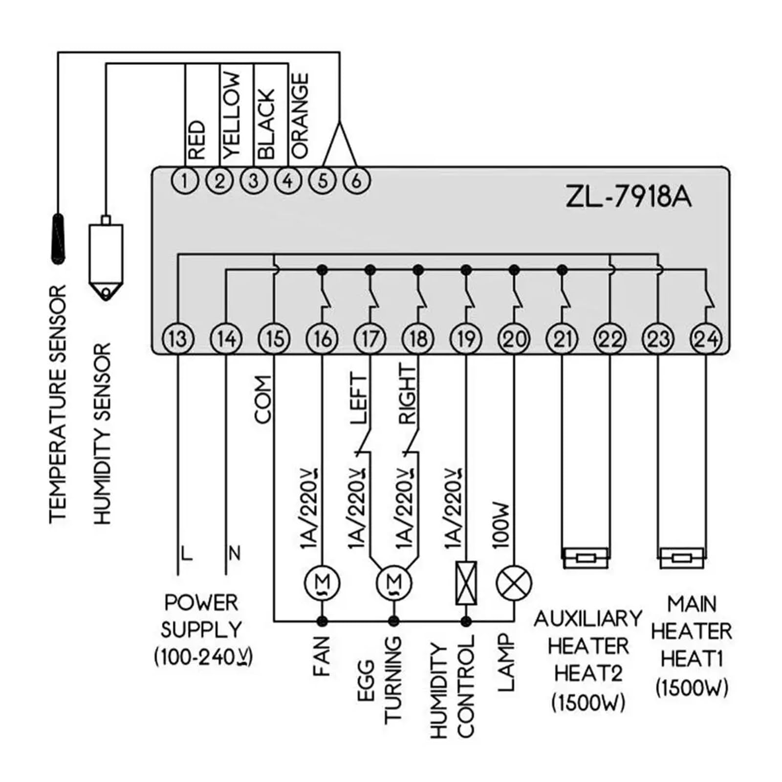 Kontroler Temperatury, 1 zestaw 50/60Hz inteligentny inkubator temperatury i wilgotności kontroler sprzęt do wylęgu jaj