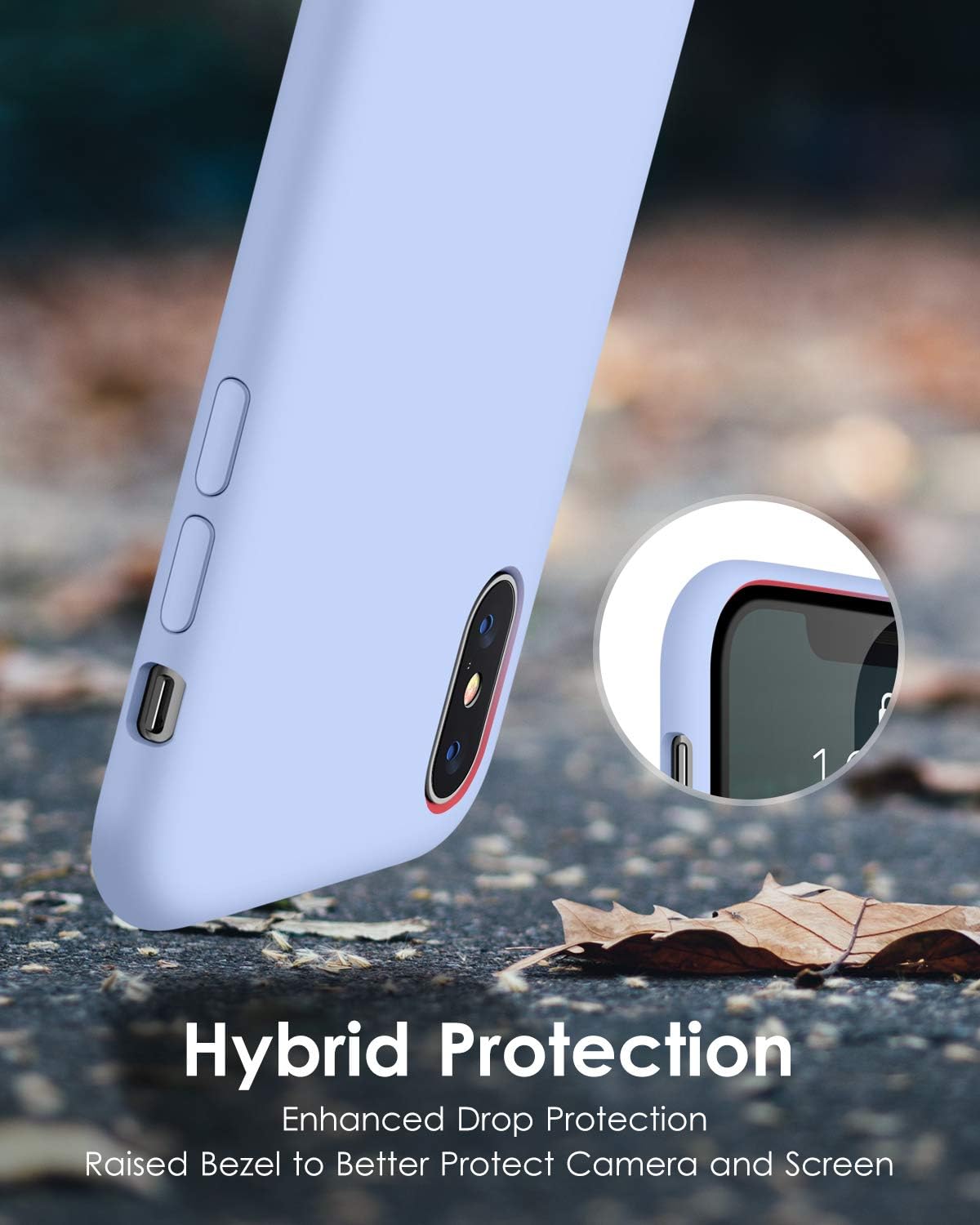 DTTO Compatible with iPhone Xs Max Case, 7 Colors Silicone Case [Romance Series] Slim Fit Cover with Hybrid Protection for iPhone 10s Max 6.5 Inch (2018 Released) - Light Blue