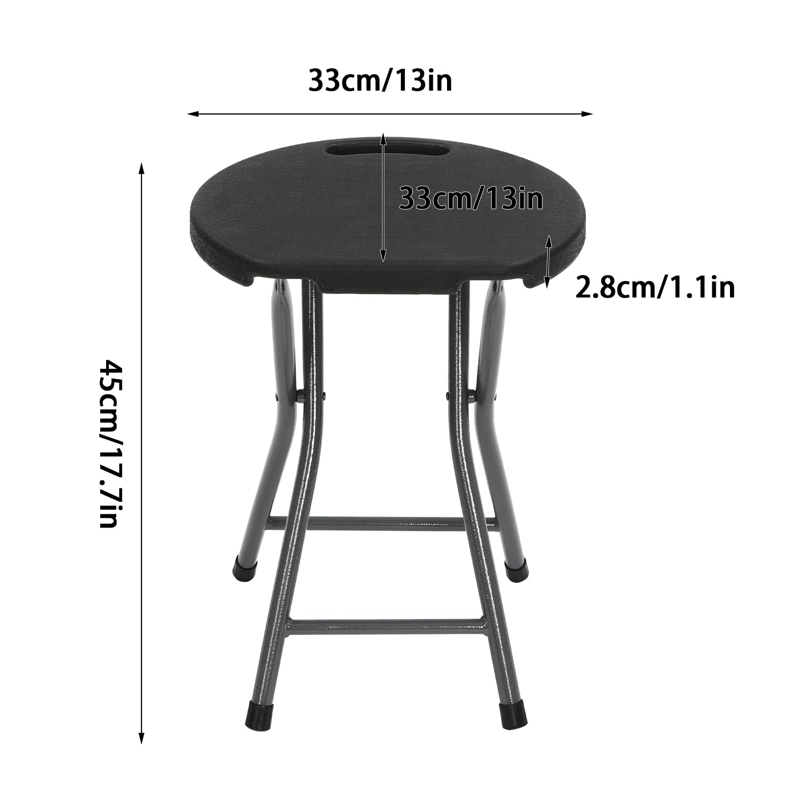 Leinuosen Set 6 Sgabelli Pieghevoli Multicolore 45 Cm – Impilabili Con Maniglia, Per Casa Ufficio Campeggio E Feste