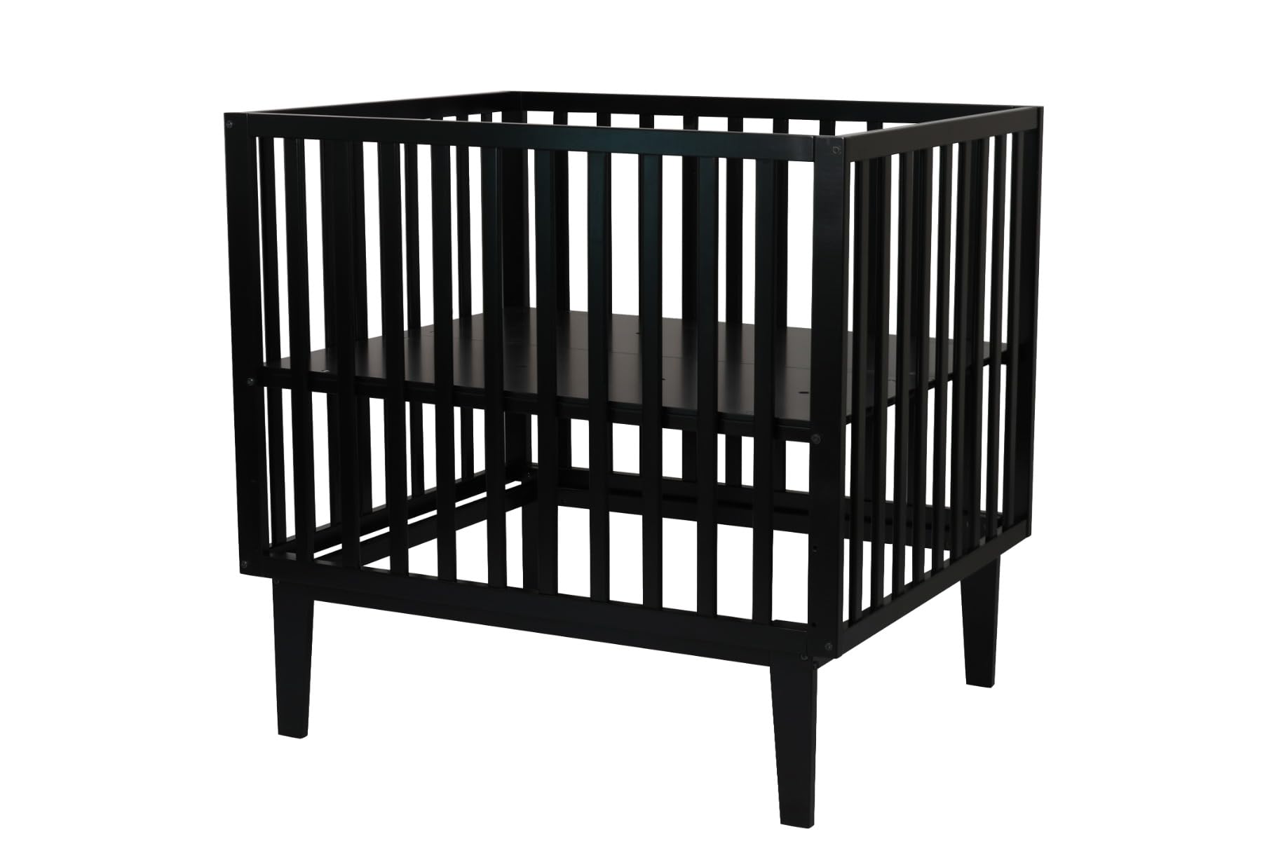 Born Lucky Parc Bébé Cubo | Parc Bébé Bois | Fond Réglable | 100x80cm (Noir)