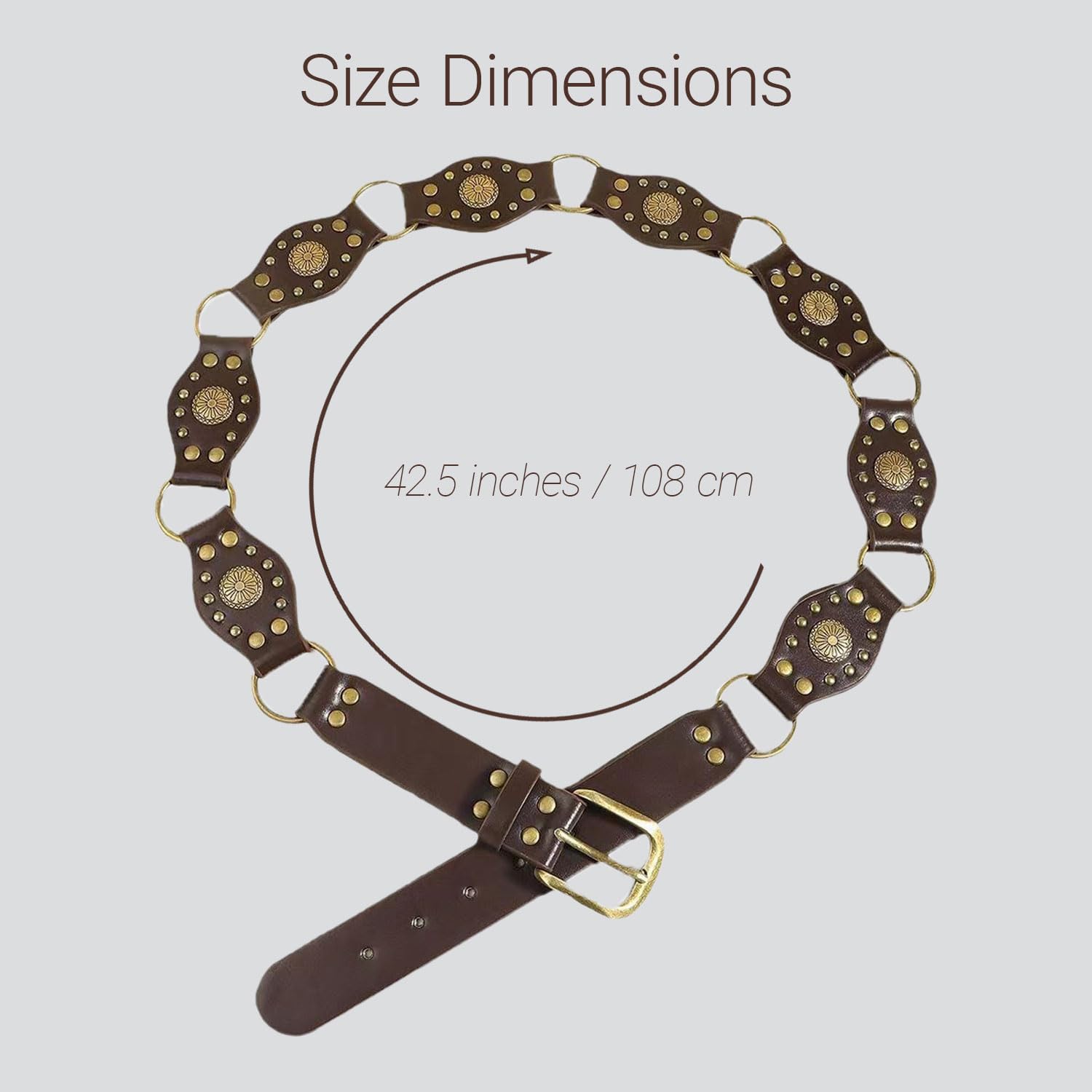 Women's Western Belt - Genuine Leather Brown Cowgirl Outfits for Jeans & Rodeo - Image 5