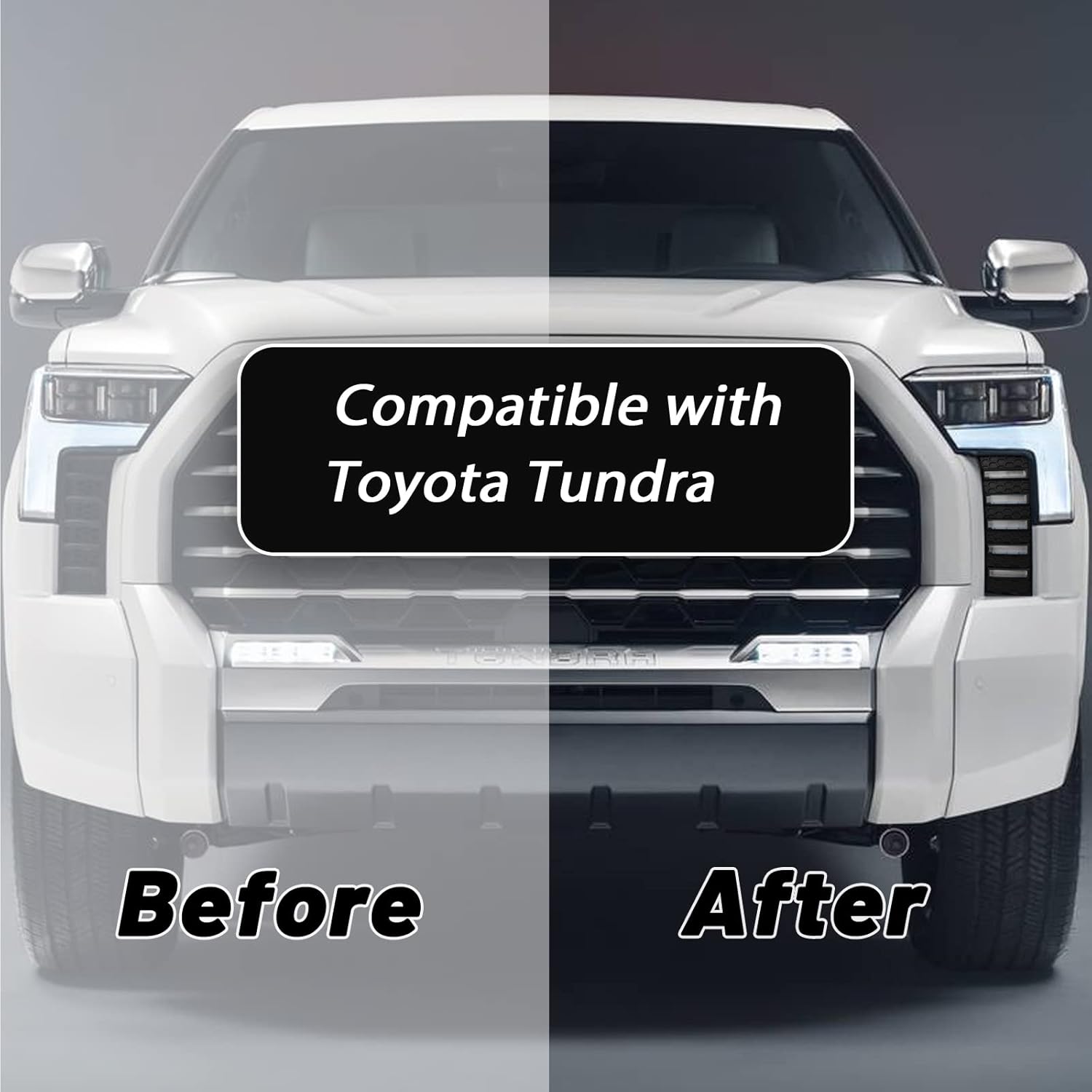 Switchback White/Amber LED Front Fog Daytime Sequential Running Lamp Bumper Light LED Turn Signal Feature Compatible with Toyota Tundra 2022-UP Modular Bumper Fog Light Kit