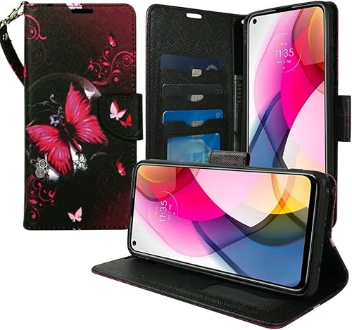 Miniatura 3 de ZASE Moto G Stylus 5G - Funda tipo cartera para mujer, de piel sintética, diseño bonito con función atril, ranura para tarjeta de identificación,