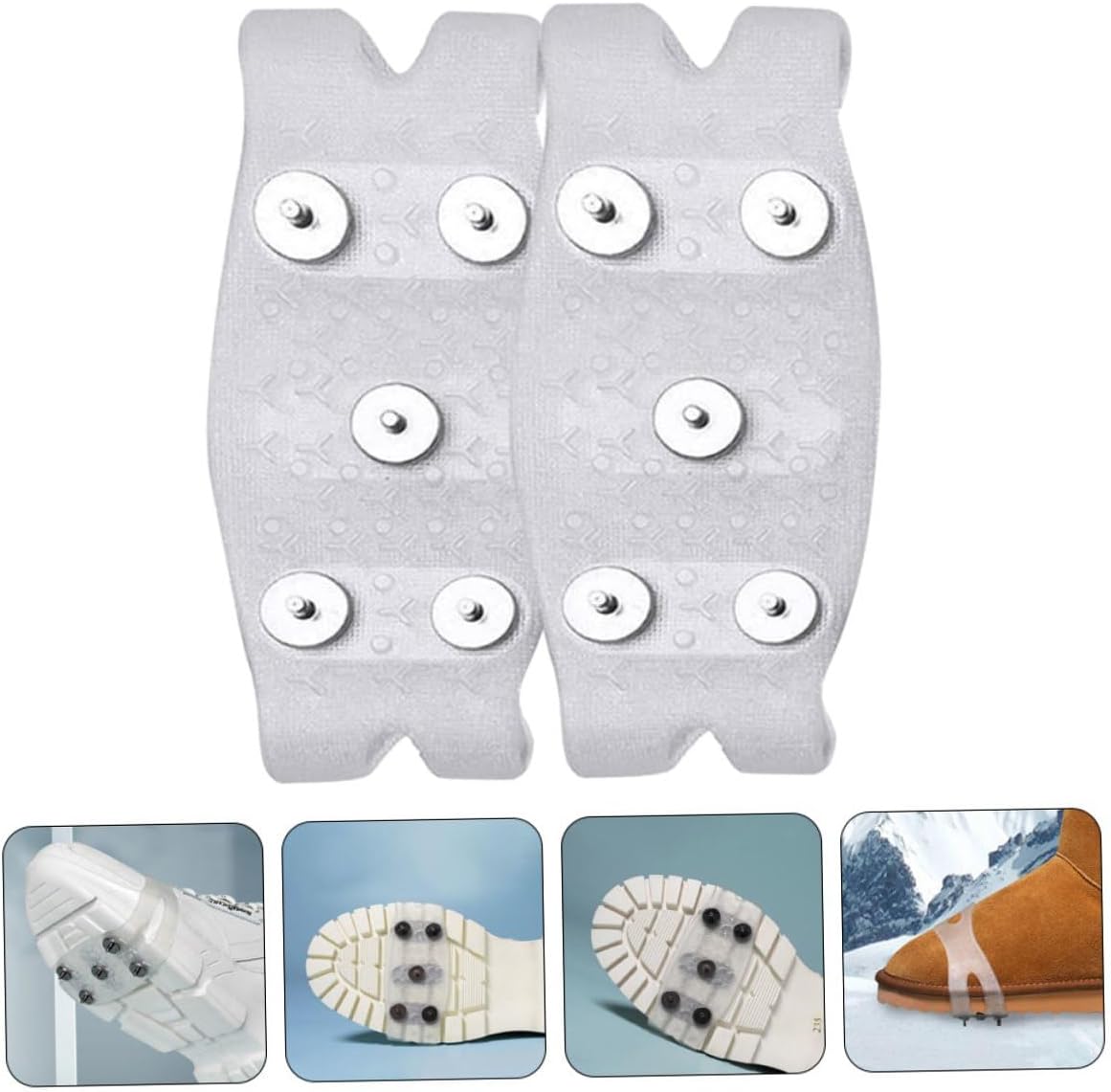 2pcs Anti-Slip Ice Grippers Xmas Snow Shoes Grippers Climbing Hiking