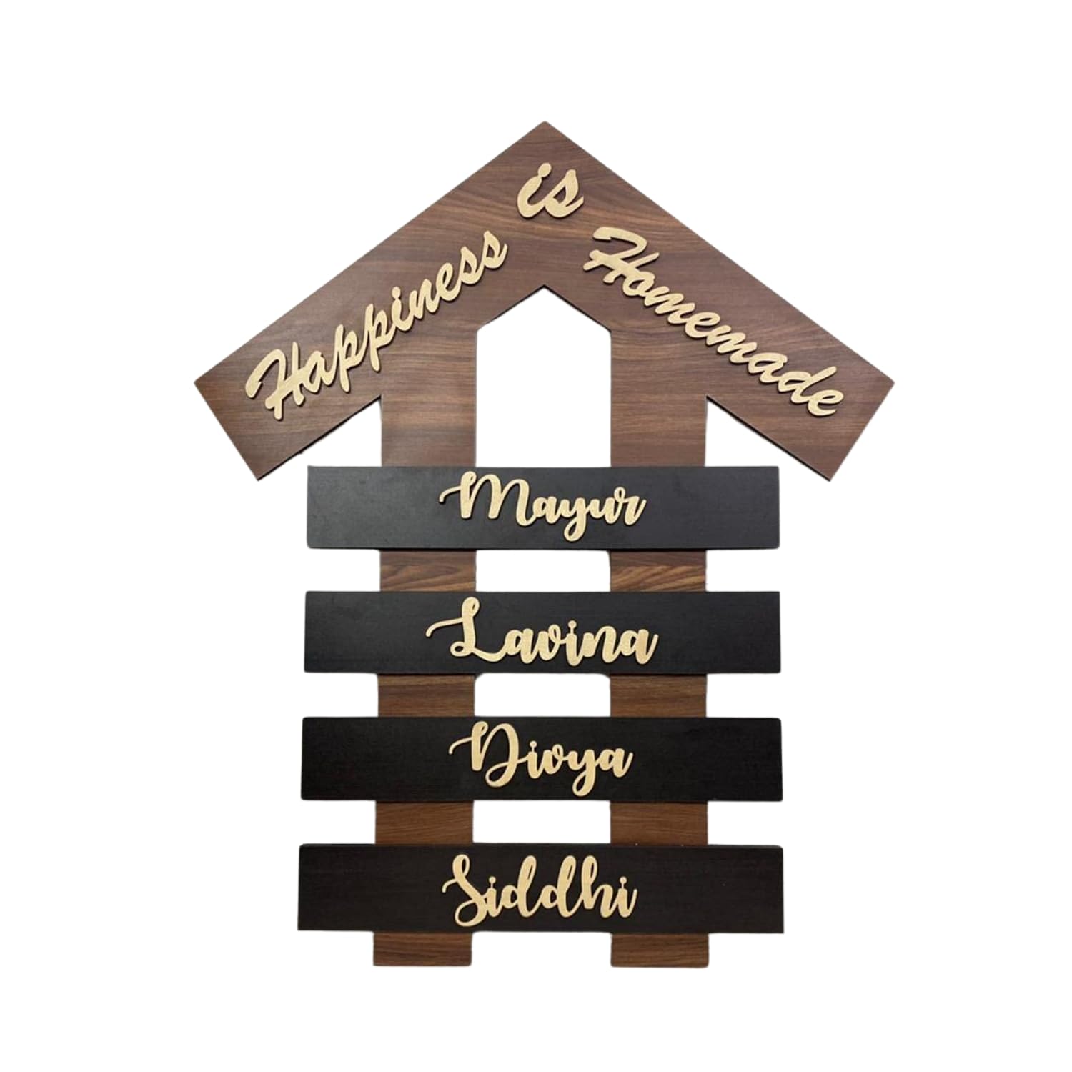 Customized Name or Number Plate for Home, Flats and More | Gold ABS Plastic with Metal Look | Durable with Peel and Paste Board for Easy Installation | Square Design 9x9 Inch (Gold) — Amazon image 14