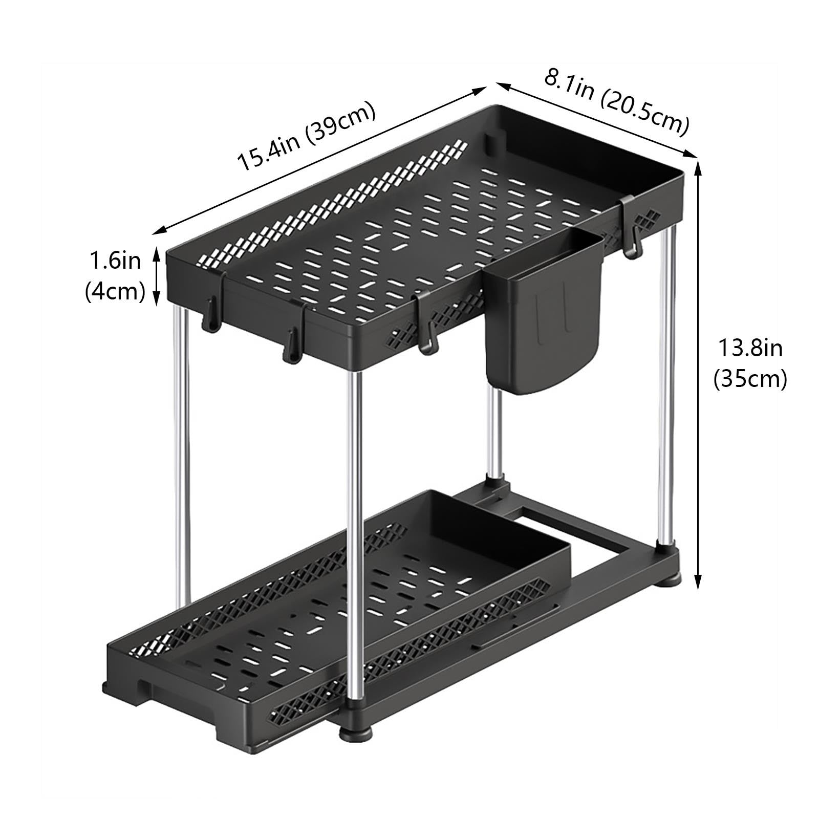 2 Pack Under Sink Organizer Pull Out Drawer
