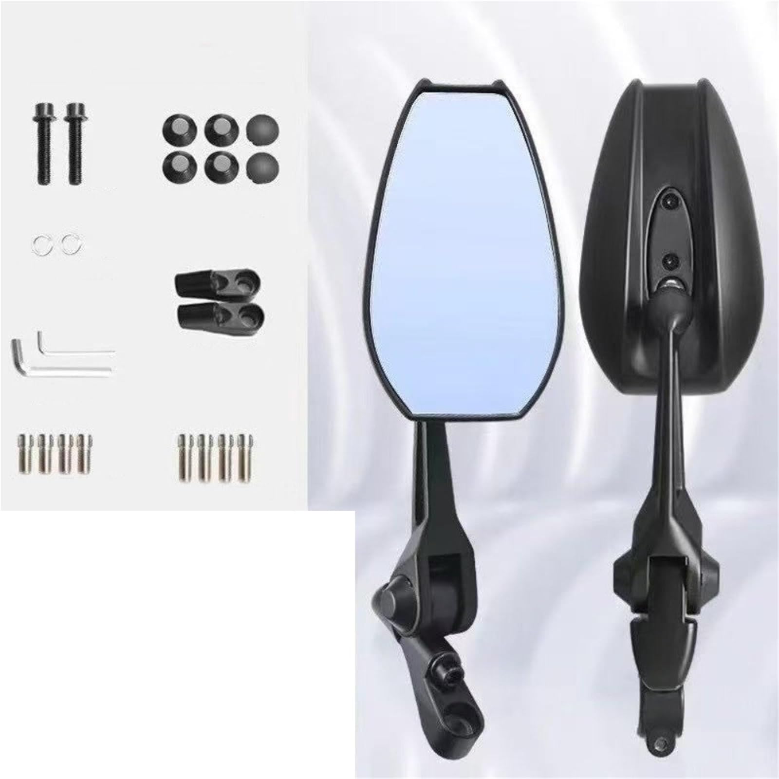 Specchietti Manubrio Moto Specchietto Laterale Universale In Lega Alluminio Specchietto Retrovisore HD Non Graduato Lente Pulita Regolabile Specchietto Retrovisore | Blue