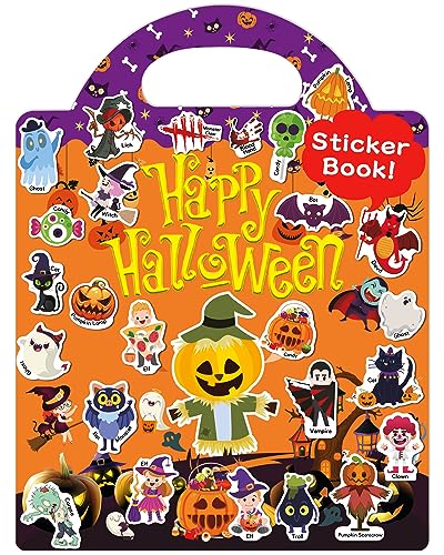 Benresive Reusable Sticker Book for Toddlers, Stickers for Kids, Toddler Travel Toys Activities Crafts Ages 3 and Up Easter Basket Stuffers Birthday Gifts - Halloween