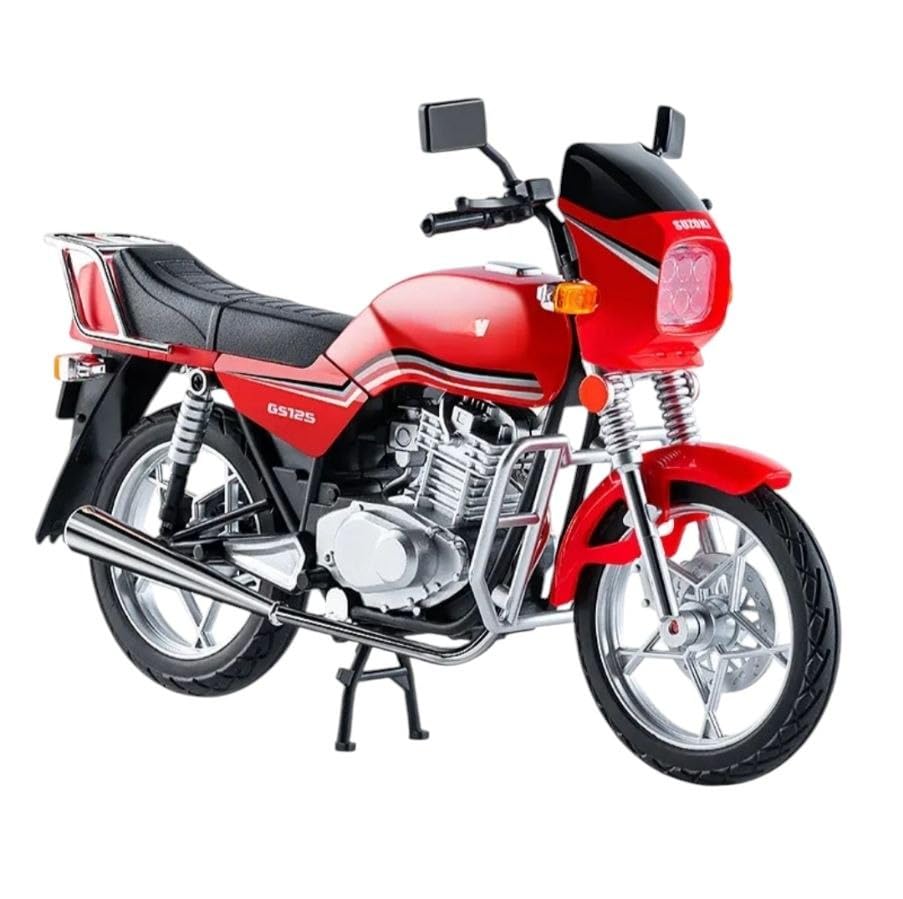 Image of Compatible for Suzoki GS125 Motorcycle DieCast Model, Suspension and Hand Free Roller, Toy Motorcycle Collection with Music Lighting Toy for Kids (Suzoki GS125-Multicolor)