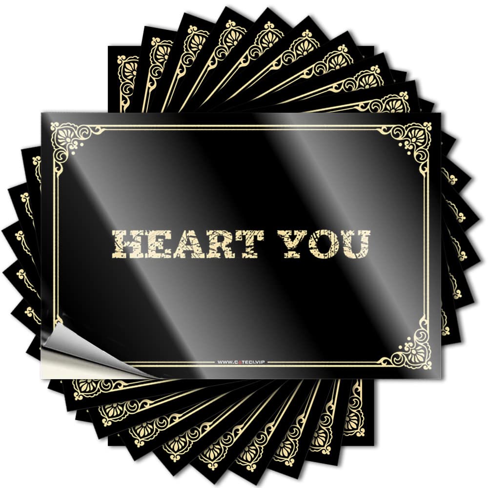 JNBT Label & Heart You Vinyl Wall Art Stick-on For Funny Bumper Adult - Man Cave Signs And Decor(6X9CM-10Pcs)