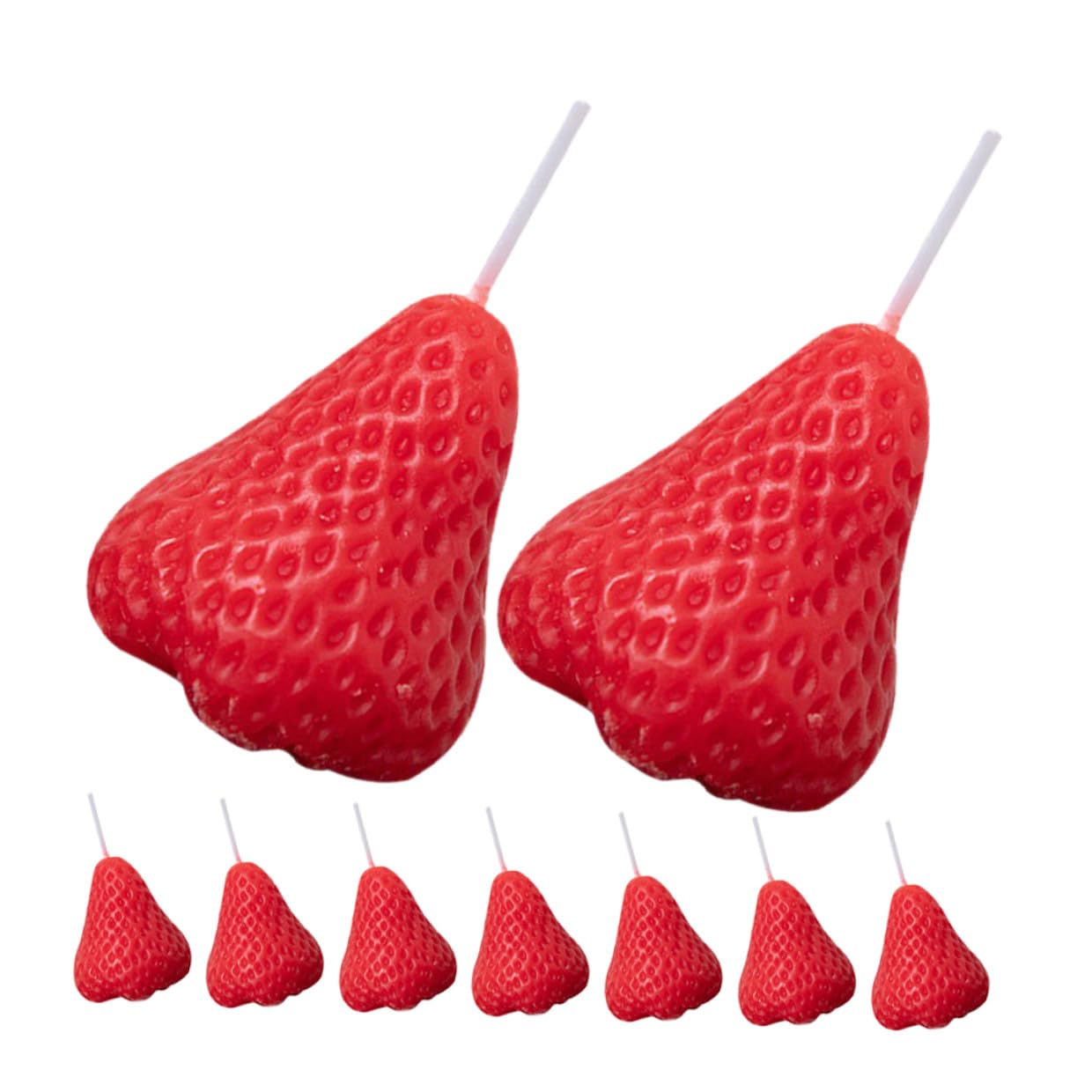 Set 9 Candele Profumate alla Fragola Candele Sagomate Alimentari Rosse per Decorazioni Casa e Bagno Romantiche per Feste e Matrimoni