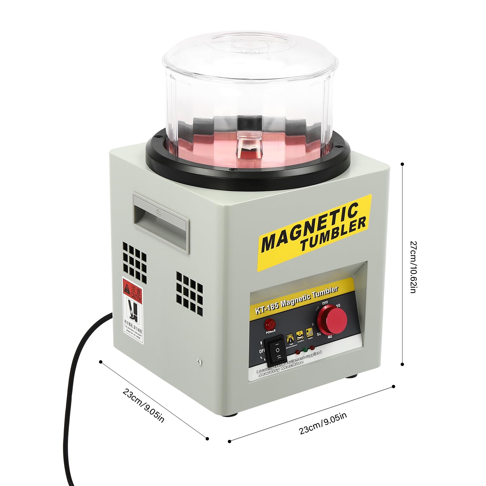 Mini máquina pulidora magnética de 250 W con temporizador (10-60 min), 2000 rpm, pulidora magnética de joyas, capacidad de 3 kg, máquina pulidora de tazas magnéticas para joyas, piezas de metal