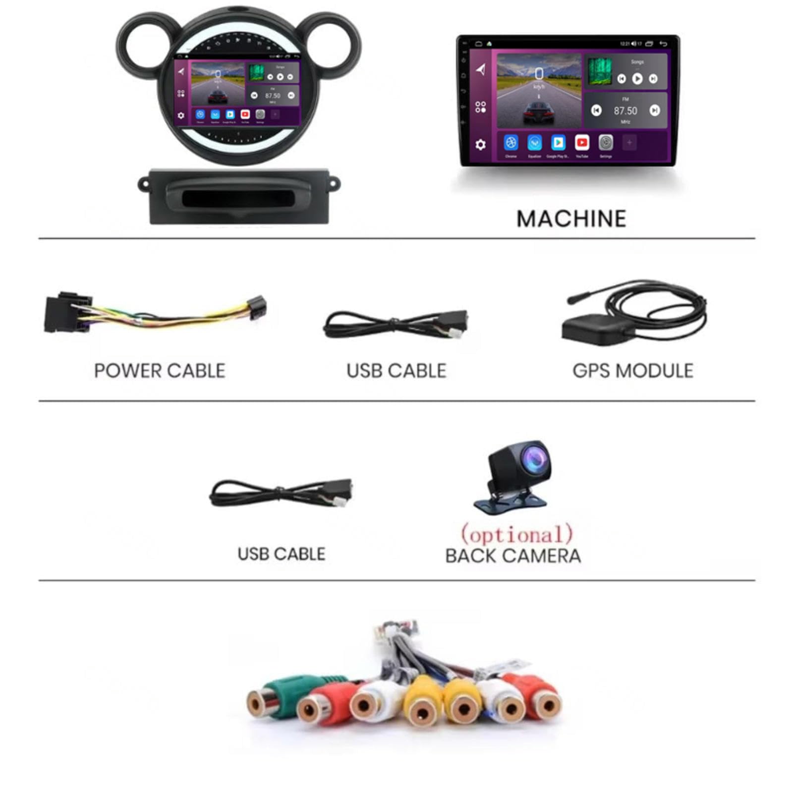 Android 16 Odtwarzacz Samochodowy Radio 9-calowy Ekran Dotykowy Multimedia Dla BMW Mini Cooper 2011-2013, Nawigacja Gps Obsługa Bluetooth 4g Wi-fi, Kamera Cofania Mirror Link,M109