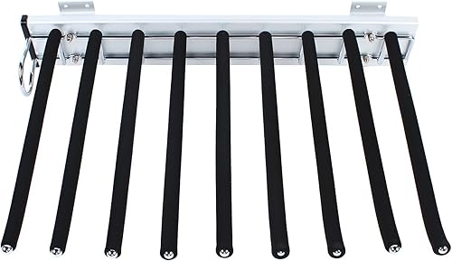 Pull Out Trousers Rack 9 Arms Retractable Closet Pants Hanger Side Mounted Space Saving Trouser Hanger Rack, Suitable for Wardrobe Depth 18.9in