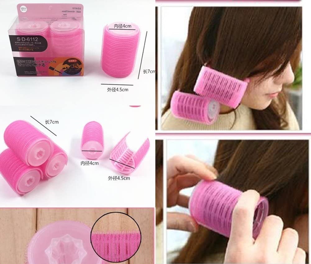 Set de rulos, Herramienta de rizado, Rollers for el cabello, Lady Plastic Magic Circle Wayling Roller Roller Curler 6 PCS, E5