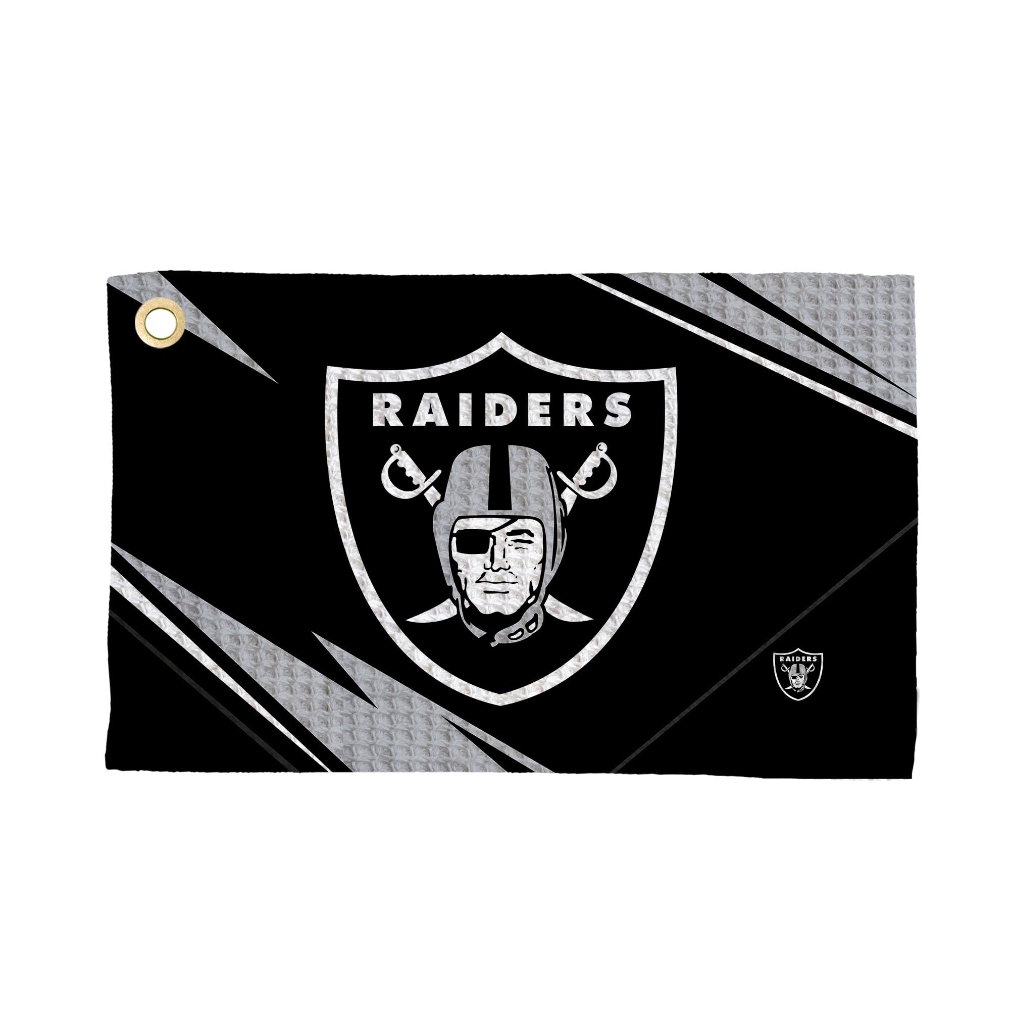 Northwest The Company Official NFL Microfiber Waffle Fabric Fan Golf Towel with Grommet, 16" x 25", Shred, Team Colors (Las Vegas Raiders)