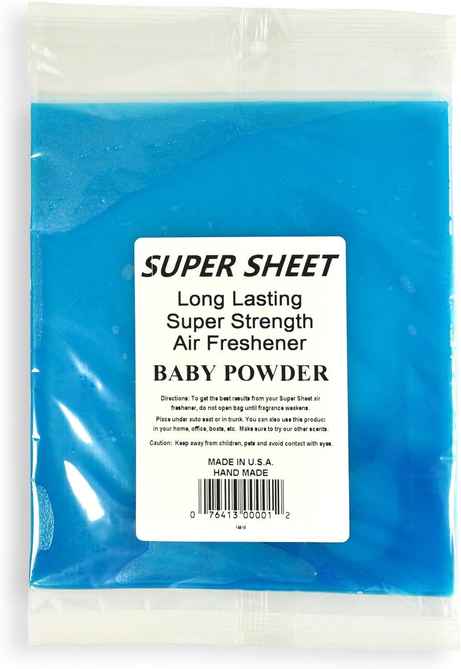 Super Sheet Large (8"x7") Under Seat Car Air Freshener (Baby Powder)