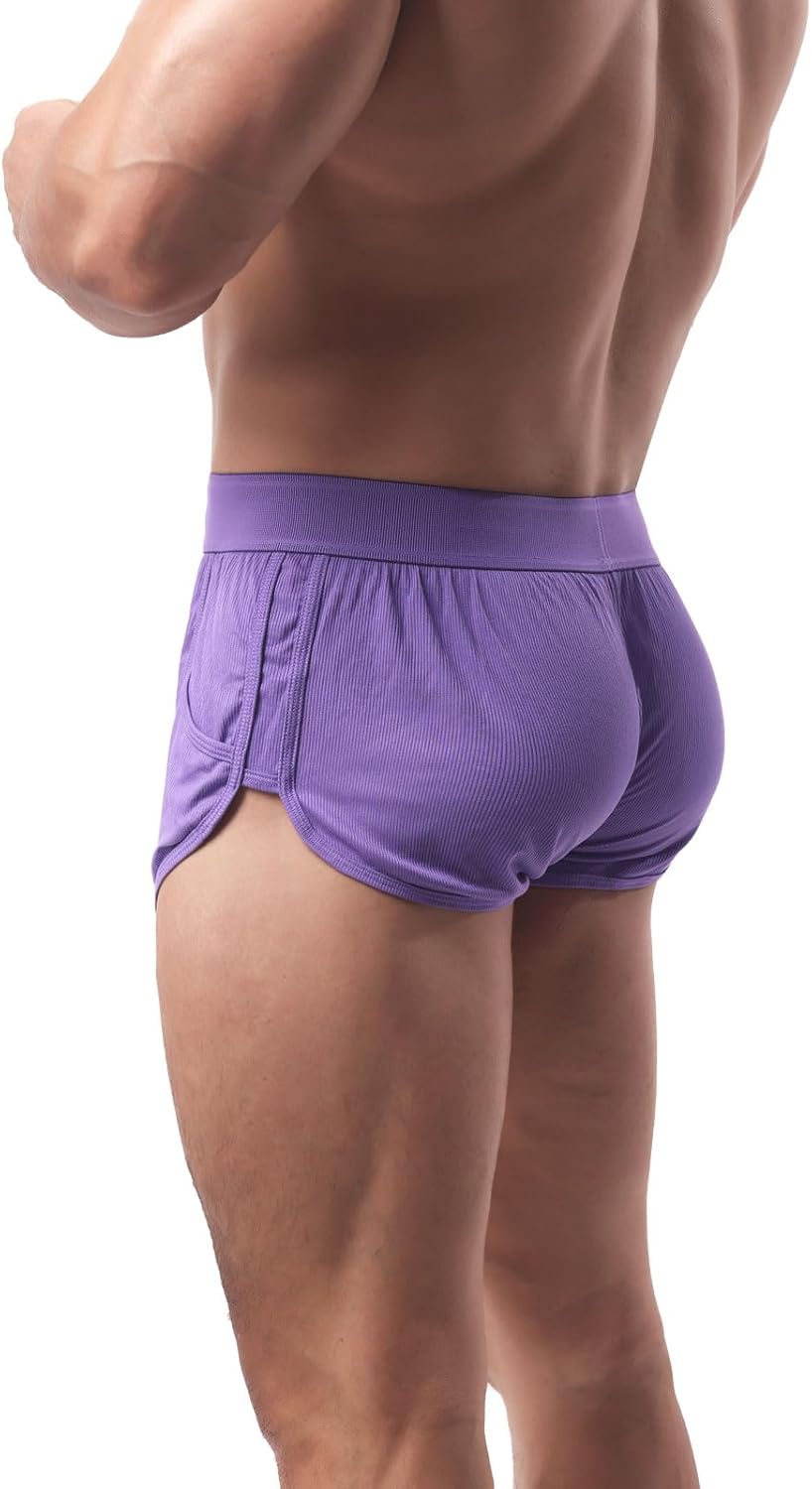 Summer Code Men's Boxers Shorts Breathable Ribbed Underwear Moisture-Wicking Comfortable Lounge Underpants - Image 4