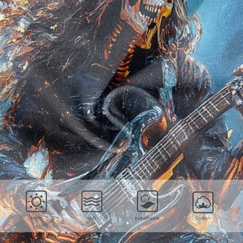 Skull Man Plays Guitar Funny Cute Panties Girl Toddler Underwear Custom Cotton Pattern Briefs Kids Undies 2t3