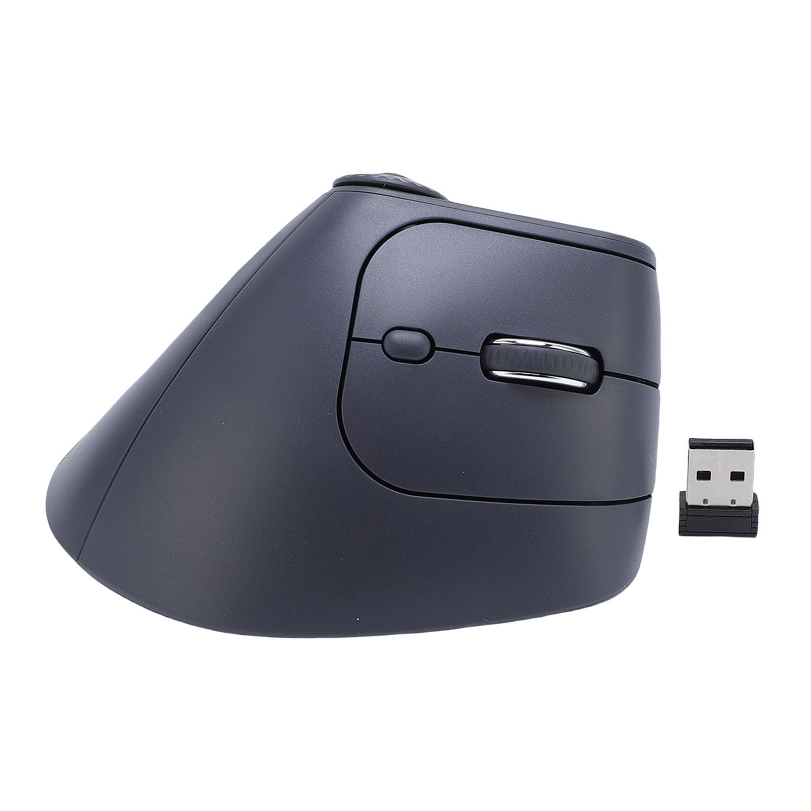 Gugxiom Mouse Ergonomico, Topo Verticale Ottico a 2,4 GHz con 4 Livelli Dpi Regolabili, Fino a 2400 Dpi, Topo Wireless Silenzioso con Pulsanti Ergonomici per Laptop, Desktop, PC