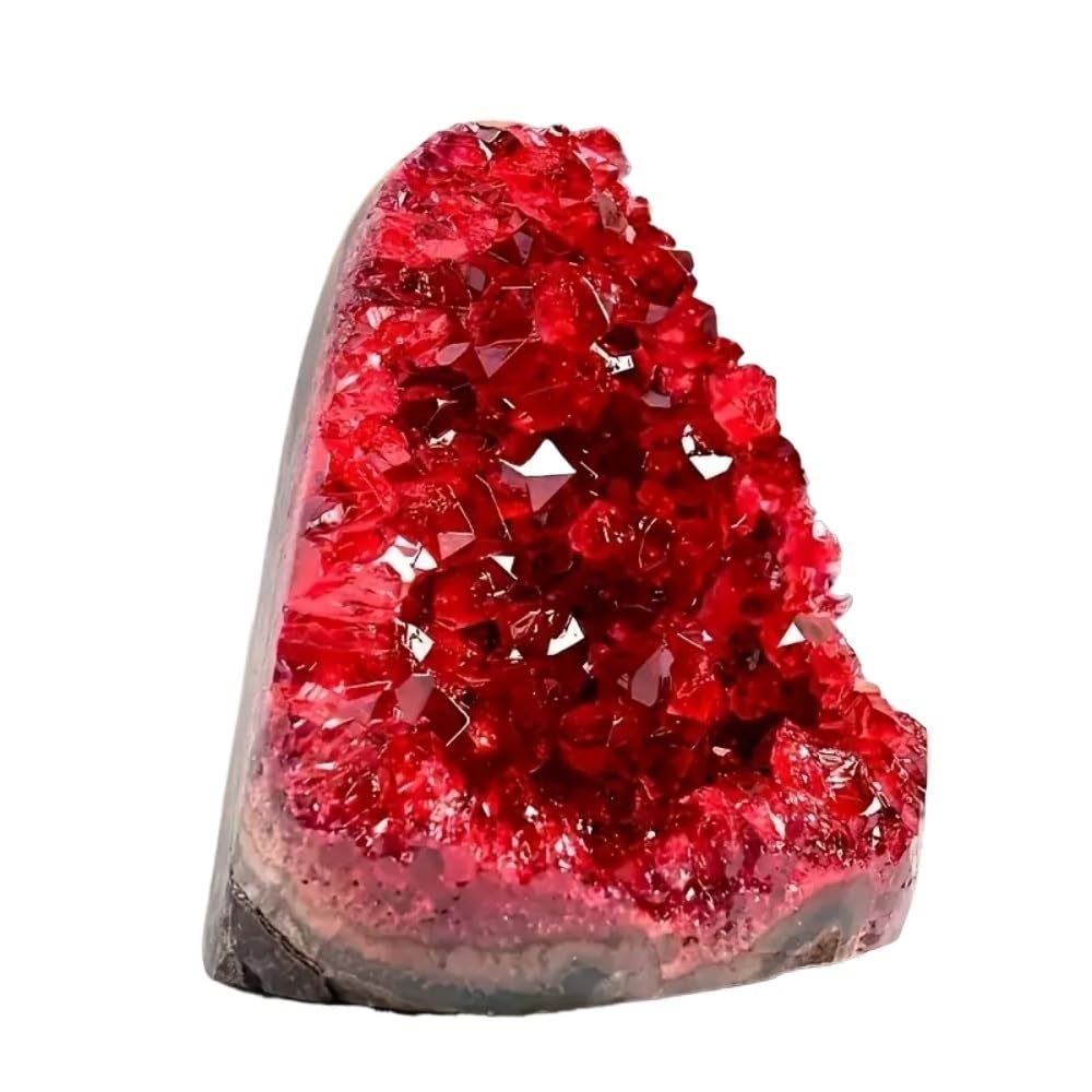 AARTERZZA 1pc 100-200g Wine-Colored Geode, Red Crystal Cluster Freeform, Decorative Ornaments