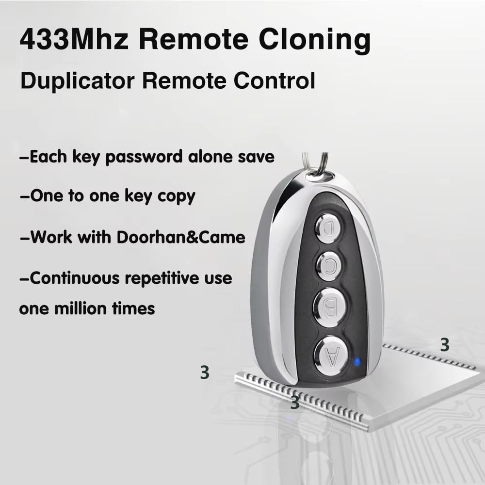 433Mhz Wireless Clone Remote Control Switch,5PCS Extender Kit Universal Duplicator,Copy Cloning Universal Key Fob Remote Control for Eectric Garage Gate Door Control Opener Replacement