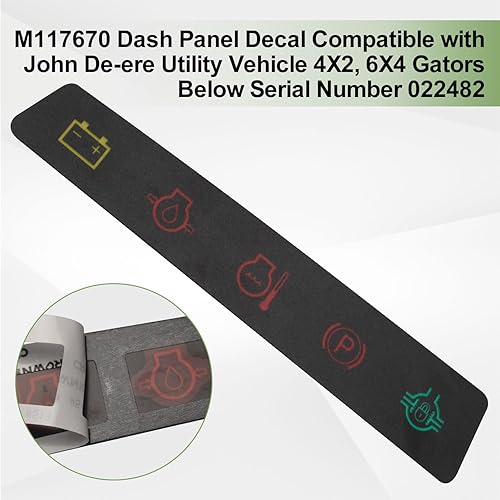 Miniatura 2 de M117670 - Calcomanía para panel de salpicadero, etiqueta indicadora de panel de instrumentos compatible con vehículos utilitarios John De-ere 4X2,