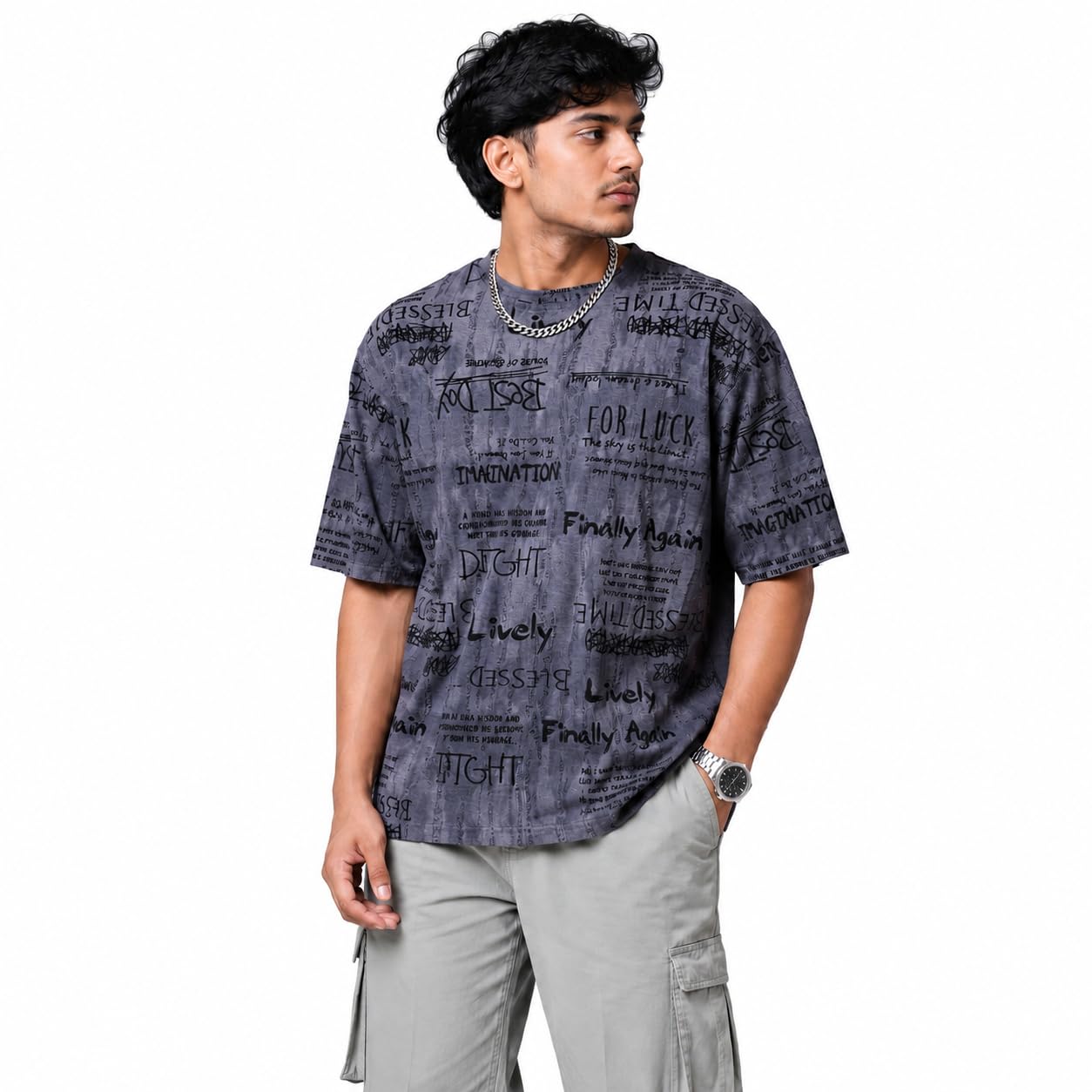 Men's Ripped T-Shirt Imported Cotton Blend Distressed Printed Graphic Round Neck Half Sleeve Overesized Casual Wear-picture-31