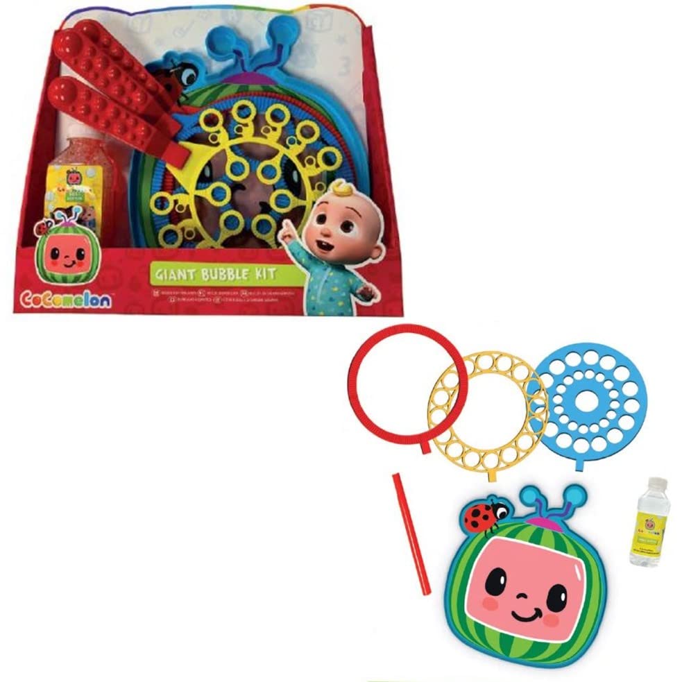 RMS InternationalCocomelon Giant Bubble Kit - Hoops, Bubble tray & Solution Childrens Outdoor Toy 3+
