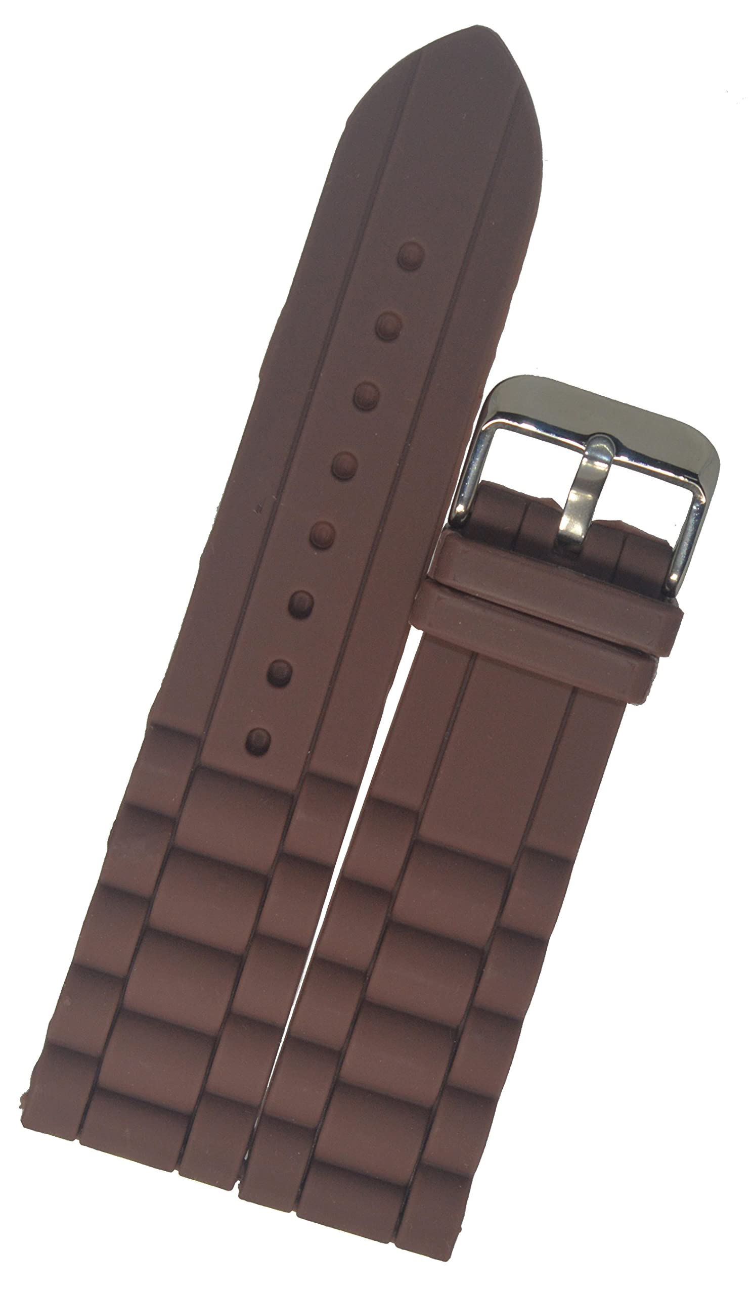 SURU® 22mm Elite Ogive Tip Silicone Watch Strap / Band for Men Women (Colour - Brown / Width Size -22mm)T207 (B095J3B293) Amazon Price History, Amazon Price Tracker