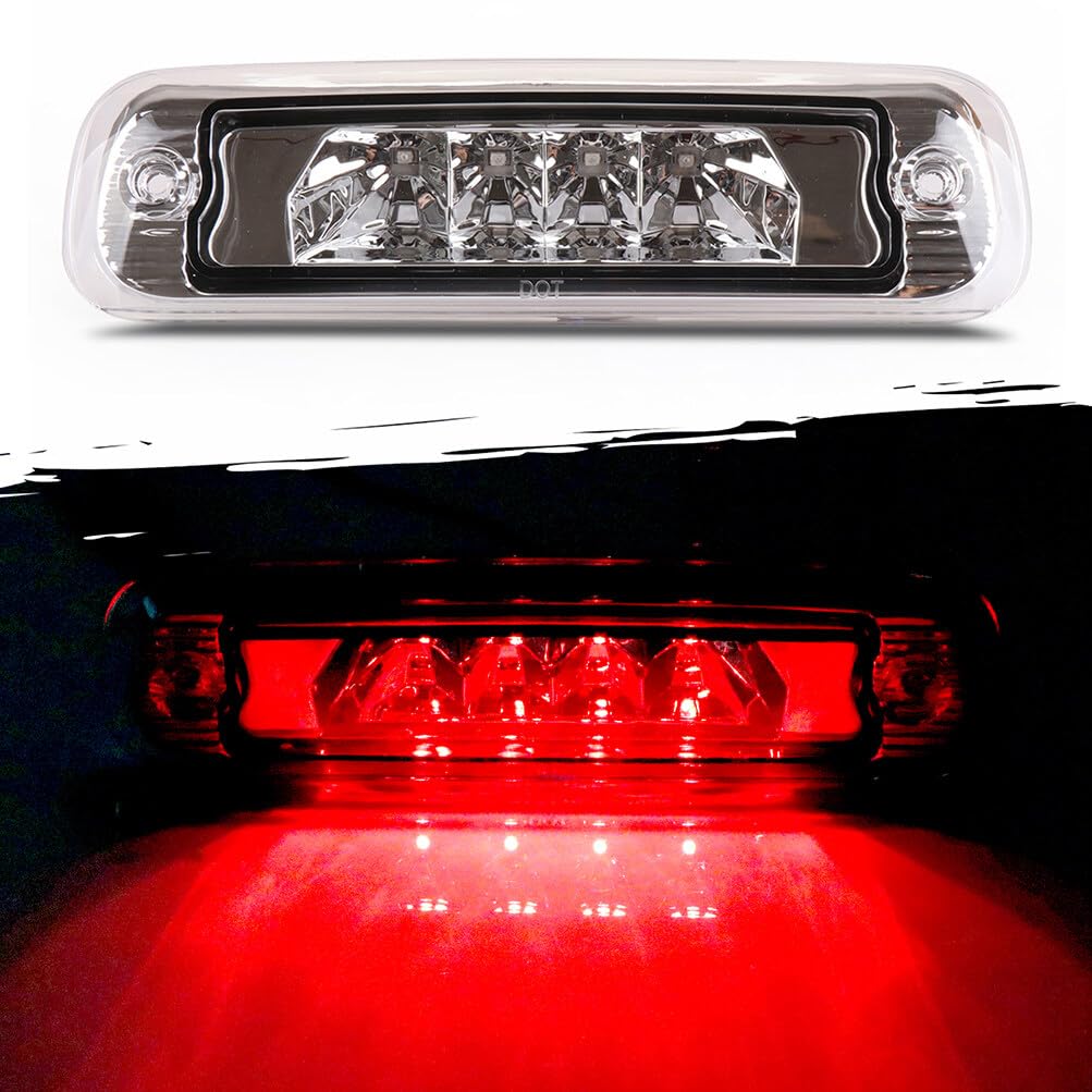 Rear High Mount Stop Brake Lights LED Third Brake Cargo Light Fit For Jeep Cherokee 1997-2001 Third Rear Cab Roof Center Tail Cargo Lamp Black Housing Smoke Lens